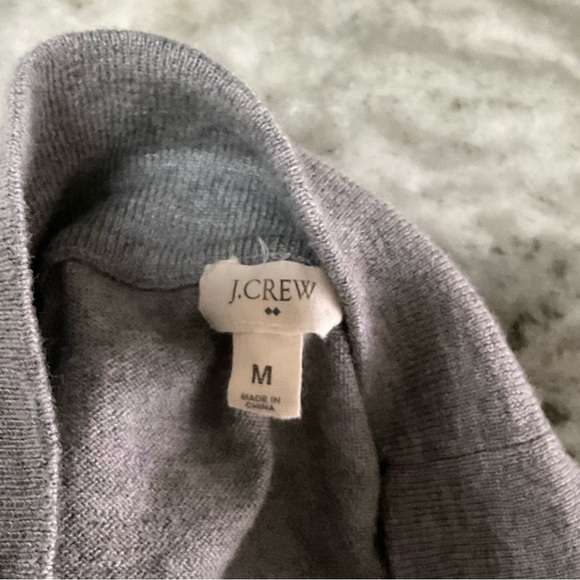 J. Crew Pima Cotton/Wool open cardigan gray sweater size medium (A1) - Picture 6 of 7